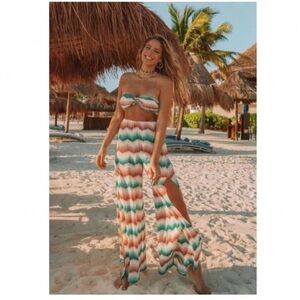 🐚 Show Me Your Mumu knit pant with thigh high slit, size L